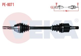 KOMPLE AKS SOL ÖN KARSAN JEST 2.3 D EURO 5 MT UZUNLUK 785MM 2012- resmi
