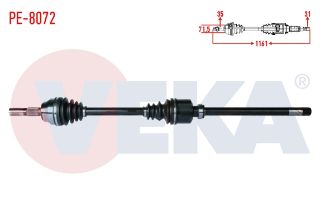 KOMPLE AKS SAĞ ÖN KARSAN JEST 2.3 D EURO 5 MT UZUNLUK 1161MM 2012- resmi