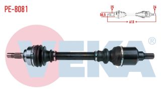 KOMPLE AKS SOL ÖN PEUGEOT 307 (3A/C) 1.6 A-T UZUNLUK 613MM 2000-2007 resmi