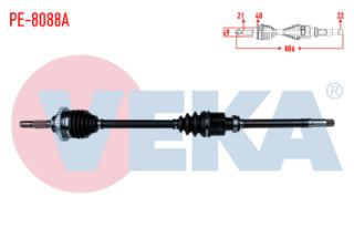 KOMPLE AKS SAĞ ÖN PEUGEOT 206+ 1.4 HDI ABSLI 48 DIS UZUNLUK 886 MM 2009- resmi