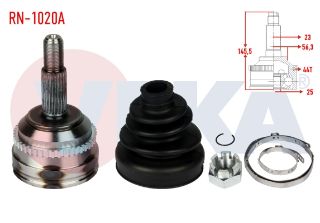 AKS KAFASI SOL SAĞ ÖN DIS RENAULT LAGUNA I (B56,556) 1.8İ ABSLI 44 DIS 23X25X56.3 UZUNLUK 145,5 MM 1993-2001 resmi