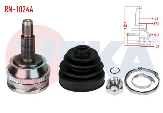 AKS KAFASI SOL SAĞ ÖN DIS RENAULT MASTER II (FD) 2.5 D S8U ABSLI 51 DIS 28X27X67,1 UZUNLUK 158 MM 1998-2010 resmi