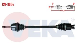 KOMPLE AKS SAĞ ÖN RENAULT KANGOO (KC0/1) 1.9 DTI UZUNLUK 725,7MM 1998-2008 resmi