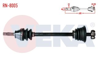 KOMPLE AKS SOL ÖN RENAULT R9 (L42) 1.4 UZUNLUK 632,7 MM 1985-2000 resmi