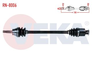 KOMPLE AKS SAĞ ÖN RENAULT R9 (L42) 1.4 UZUNLUK 727,3MM 1985-2000 resmi