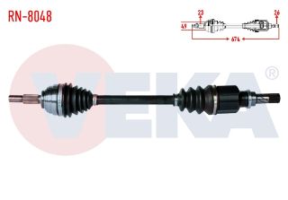 KOMPLE AKS SOL ÖN UZUNLUK 675MM RENAULT MEGANE II 1.4İ 16V - 1.5 DCI - 1.6İ 16V 2002-2008 / KANGOO 1.5 DCI 2008- resmi