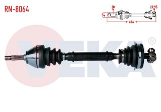 KOMPLE AKS SOL ÖN DACİA SOLENZA 1.4İ UZUNLUK 616 MM 2003- resmi