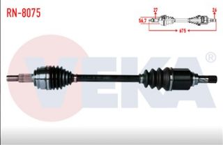 KOMPLE AKS SOL ÖN RENAULT KANGOO (KW0/1) 1.5 DCI UZUNLUK 675MM 2008- resmi