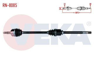 KOMPLE AKS SAĞ ÖN RENAULT MASTER III (FV) 2.3 DCI 6 VİTES UZUNLUK 1075MM 2010- resmi