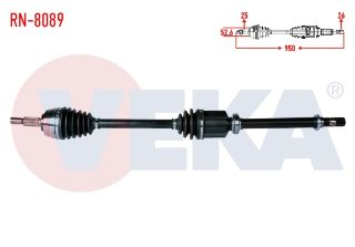 KOMPLE AKS SAĞ ÖN DACİA DUSTER 1.5 DCI UZUNLUK 950MM 2010- resmi