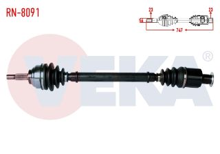 KOMPLE AKS SAĞ ÖN RENAULT LAGUNA I (B56,556) 1.6İ UZUNLUK 747MM 1993-2001 resmi