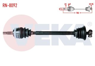 KOMPLE AKS SOL ÖN RENAULT LAGUNA I (B56,556) 1.8İ ABSLI 44 DIS UZUNLUK 702MM 1993-2001 resmi