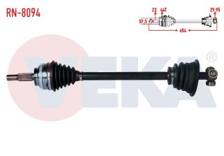 KOMPLE AKS SOL ÖN RENAULT MEGANE I (BA0/1) 1.9 DT ABSLI 44 DIS UZUNLUK 654MM 1996-2003 resmi