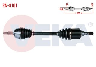 KOMPLE AKS SOL ÖN DACİA DUSTER 1.5 DCI 4X4 UZUNLUK 652MM 2012- resmi