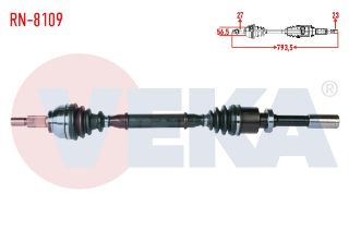 KOMPLE AKS SAĞ ÖN RENAULT LAGUNA II (BG0/1) 1.6İ 16V M-T JH3 SANZIMAN UZUNLUK 793,5MM 2001-2007 resmi
