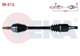 KOMPLE AKS SOL ÖN RENAULT FLUENCE (L30) 1.5 DCI 6 VİTES UZUNLUK 680MM 2009- resmi