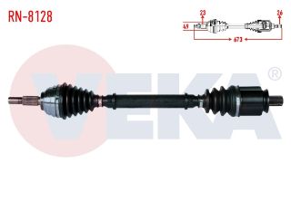 KOMPLE AKS SOL ÖN RENAULT MEGANE II (BM0/1,CM0/1) 1.6İ 16V A-T UZUNLUK 673MM 2002-2008 resmi