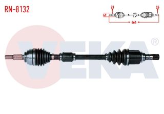 KOMPLE AKS SOL ÖN RENAULT CLİO IV 1.2 16V UZUNLUK 666MM 2012- resmi