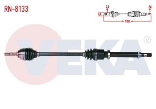 KOMPLE AKS SAĞ ÖN RENAULT CLİO IV 1.2 16V UZUNLUK 908MM 2012- resmi