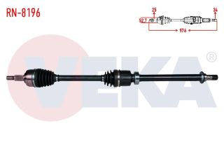 KOMPLE AKS SAĞ ÖN RENAULT CAPTUR 1.2 - 1.5 DCI  A-T UZUNLUK 976MM 2013- resmi