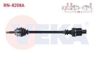KOMPLE AKS SAĞ ÖN RENAULT CLİO II (BB0/1/2,CB0/1/2) 1.4İ 16V A-T ABSLI 26 DIS UZUNLUK 739 MM 1998-2005 resmi