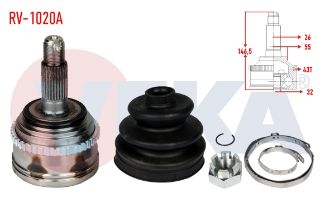 AKS KAFASI SOL SAĞ ÖN DIS ROVER 400 (RT) 420 T ABSLI 43 DIS 26X32X55 UZUNLUK 146,5 MM 1995-2000 resmi