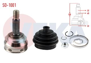 AKS KAFASI SOL SAĞ ÖN DIS SKODA FAVORIT 135 1.3 22X22X45 UZUNLUK 134.8MM 1989-1994 resmi