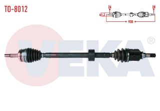 KOMPLE AKS SAG ON TOYOTA COROLLA 1.4 D-4D M-T UZUNLUK 938 MM 2012- resmi