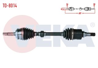 KOMPLE AKS SOL ÖN TOYOTA COROLLA 1.6 VVT-I  M-T UZUNLUK 657 MM 2012- resmi