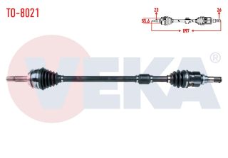 KOMPLE AKS SAĞ ÖN TOYOTA YARİS (P9) 1.4 D-4D UZUNLUK 897MM 2006-2010 resmi