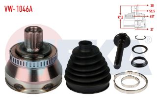 AKS KAFASI SOL SAĞ ÖN DIS AUDI A4 (8E2,B6) 1.8 T  38X27X59.5 UZUNLUK 97.5MM 2000-2004 resmi
