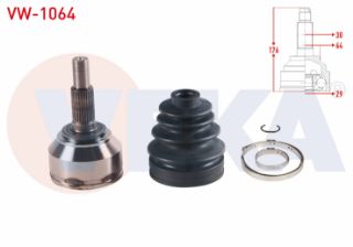 AKS KAFASI SOL SAĞ ÖN DIS VOLKSWAGEN TOUAREG (7LA,7L6,7L7) 5.0 V10 TDI 30X29X64 UZUNLUK 176 MM 2002-2010 resmi