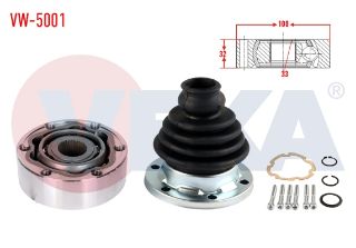 AKS KAFASI SOL SAĞ ÖN İÇ 33X32X100 VOLKSWAGEN GOLF III (1H1) 1.8İ 1991-1999 resmi