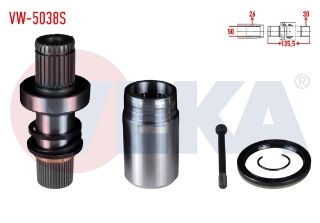 AKS KAFASI SAĞ ÖN İÇ FREZE EK MİLİ 26X42X50 UZUNLUK 135,5MM VW TRANSPORTER V 2.5 TDI M-T 2003-2011 / TRANSPORTER VI 2.0 TDI - 2.0 BITDI 2011- resmi