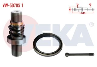 AKS KAFASI SOL ÖN İÇ FREZE EK MİLİ 26X42X60 UZUNLUK 143,5 MM VW TRANSPORTER VI 2.0 TDI - 2.0 BITDI 2015- resmi