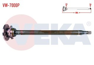 AKS MİLİ ARKA PORYALI KISA INCE SOL VOLKSWAGEN CRAFTER 30-35 (2E) 109 HP 2.5 TDI 29X26 UZUNLUK 886MM 2006-2016 resmi