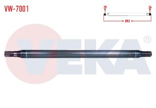 AKS MİLİ ARKA UZUN INCE SAĞ VOLKSWAGEN CRAFTER 30-35 (2E) 109 HP 2.5 TDI 29X26 UZUNLUK 893MM 2006-2016 resmi