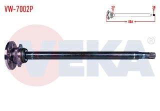 AKS MİLİ ARKA PORYALI KISA KALIN SOL VOLKSWAGEN CRAFTER 30-35 (2E) 163 HP 2.5 TDI 29X30 UZUNLUK 886MM 2006-2016 resmi