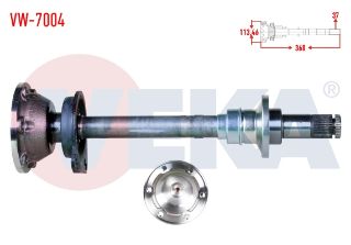 AKS ILAVE MİLİ VE FREZESI ÖN SAĞ VOLKSWAGEN TRANSPORTER IV (70XB,70XC,7DB,7DW) 2.5 D İÇ FREZE 37 UZUNLUK 368MM 1990-2003 resmi