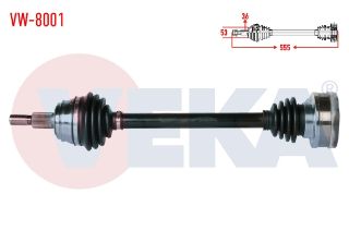 KOMPLE AKS SOL ÖN VOLKSWAGEN GOLF IV (1J1) 1.6İ M-T UZUNLUK 555MM 1997-2005 resmi