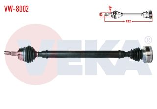 KOMPLE AKS SAĞ ÖN VOLKSWAGEN GOLF IV (1J1) 1.6İ UZUNLUK 822MM 1997-2005 resmi