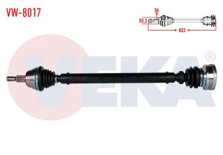 KOMPLE AKS SAĞ ÖN VOLKSWAGEN GOLF IV (1J1) 1.9 TDI M-T UZUNLUK 822MM 1997-2005 resmi