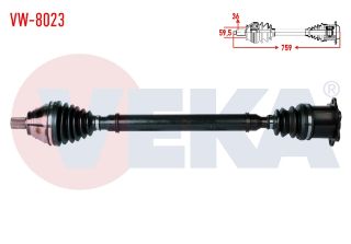 KOMPLE AKS SAĞ ÖN VOLKSWAGEN GOLF V (1K1) 1.9 TDI DSG UZUNLUK 759MM 2003-2009 resmi
