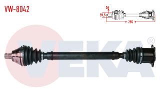 KOMPLE AKS SAĞ ÖN VOLKSWAGEN GOLF V (1K1) 2.0 TDI A-T CIFT KAVRAMA 6 ILERI BMA,BMP UZUNLUK 755MM 2003-2009 resmi