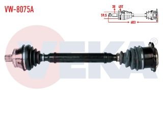 KOMPLE AKS SOL ÖN VOLKSWAGEN PASSAT (3B3) 2.5 TDI ABSLI 45 DIS M-T UZUNLUK 603MM 2000-2005 resmi