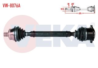 KOMPLE AKS SAĞ ÖN VOLKSWAGEN PASSAT (3B3) 2.5 TDI ABSLI 45 DIS M-T UZUNLUK 624MM 2000-2005 resmi