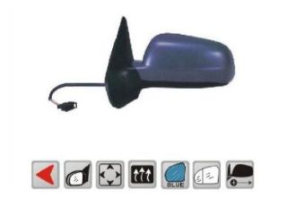 SOL AYNA KOMPLE ELEKTRIKLI BOYASIZ TIP - GENIS ACILI MAVI CAM (VW GOLF 4 BORA 98-03) resmi