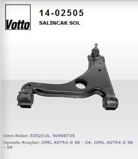 SALINCAK SOL ( OPEL : ASTRA G / ASTRA H / VECTRA B / ZAFIRA ) resmi