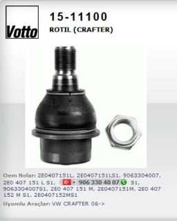 SAG/SOL ROTIL (VW CRAFTER 06-16  MERCEDES SPRINTER 06-) resmi