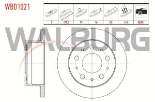 FREN DİSKI ARKA DÜZ 5 BJN 16 JANT 279,7X16X79X80 FIAT DUCATO 2.0 MJT - 3.0 MJT- 2006-2014/ PEUGEOT BOXER III 2.2 HDI 2006-2014/ CITROEN JUMPER III 2.2 HDI 2006-2014 resmi